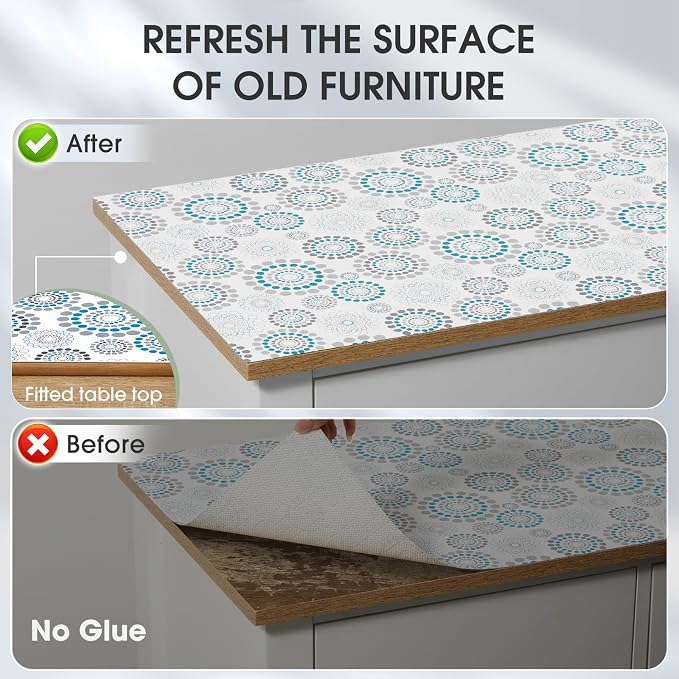 Drawer and Shelf Liner, Non-Slip Kitchen Cabinet Liners Non-Adhesive Thick Strong Grip Waterproof Washable Mats Protect Dresser Shelves Cupboard Bathroom Cabinets, Spiral, 24 in X 20 FT