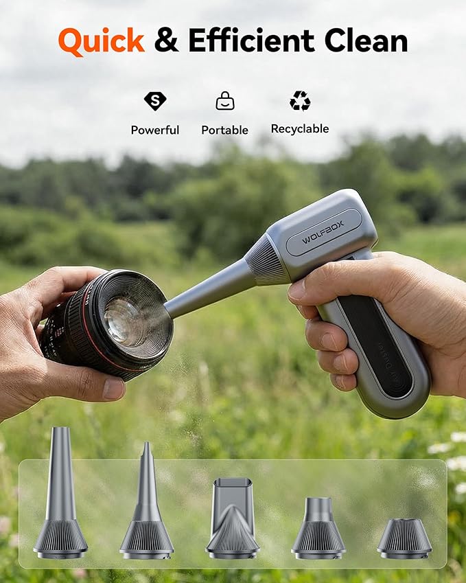 WOLFBOX MF70 Compressed Air Duster and Hard Carrying Case