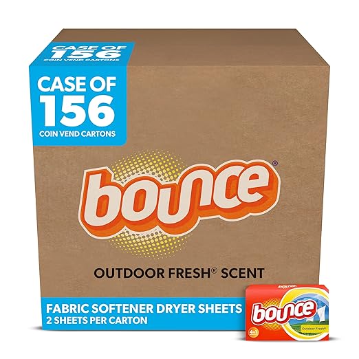 P&G Professional Bounce Outdoor Fresh Fabric Softener Dryer Sheets, 2 Count (Case of 156)