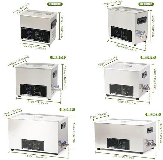 U.S. Solid 15L Ultrasonic Cleaner - 28/40kHz Dual-Frequency Digital Ultrasonic Cleaning Machine with Heater, Timer, and Degas Function