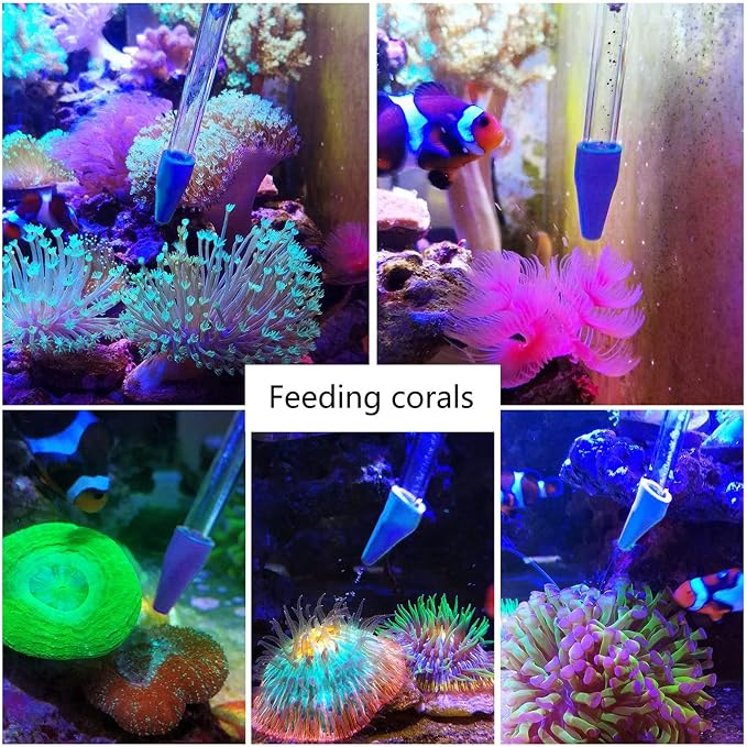 Aquarium Choice Coral Feeder Long Syringe Tube Liquid Fertilizer Feeder SPS HPS Marine Reef Coral Feeder Tool Fish Excreta Cleaner (3 Units 46.5CM/18.3 Inch)