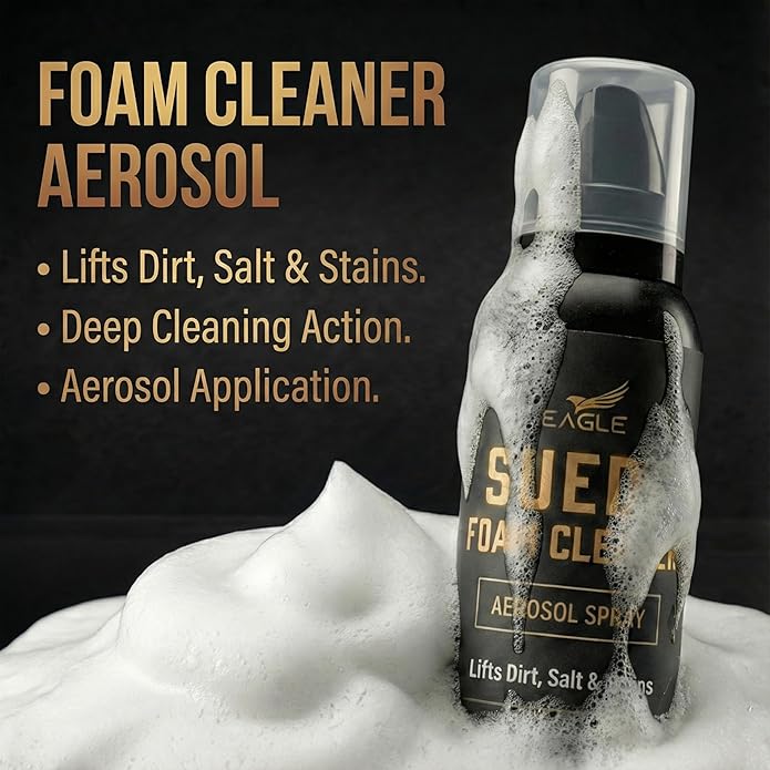 Eagle Suede & Nubuck Cleaning Kit – 5-Piece Set with Foam Suede Cleaner & Protector Spray, 3-Way Brush, Scrub Brush & Cloth – Suede Care Kit for Shoes & Boots- Compatible with Ugg Boots