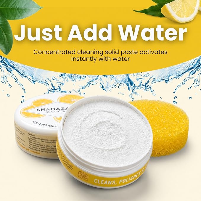 Shadazzle Natural All Purpose Cleaner and Polish, 3 Pack Lemon Scent | Clean & Polish Surfaces, All Natural Ingredients, Easy to Rinse, For Kitchen, Bathroom, Tiles, Glass, Sink, Stainless Steel