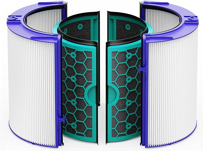 Bagean 360 Combi Glass HEPA Filters Compatible with Dyson Air Purifier Filter HP04 TP04 Pure Cool Hot Fan Dyson Filter Replacement - H13 True HEPA and Activated Carbon Purifies 99.97% Particles
