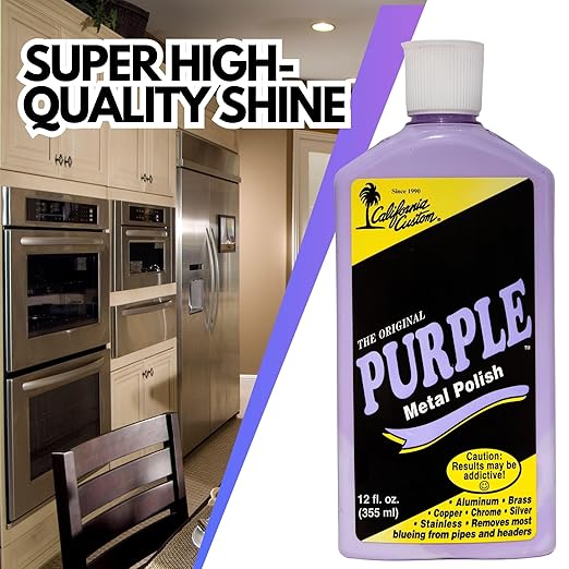 CALIFORNIA CUSTOM Products – The Original Purple Metal Polish, No Silicone, Body Shop Safe, Great for Aluminum, Brass, Copper, Chrome, Silver, Stainless and Gold, Made in The USA (6)