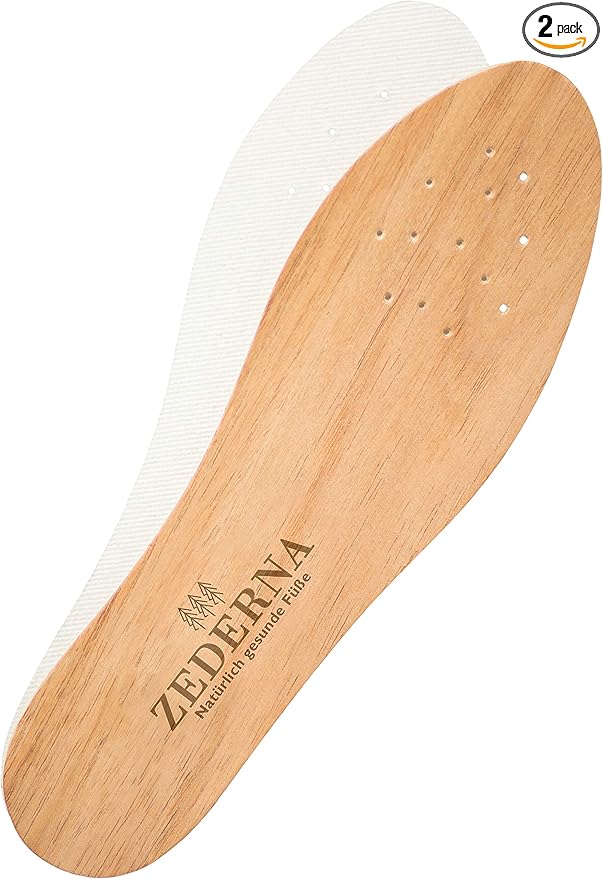 Zederna Cedar Wood Shoe Insoles 1 Pair, Cedar/RedUS M 4.5/ W 6/ EU 36