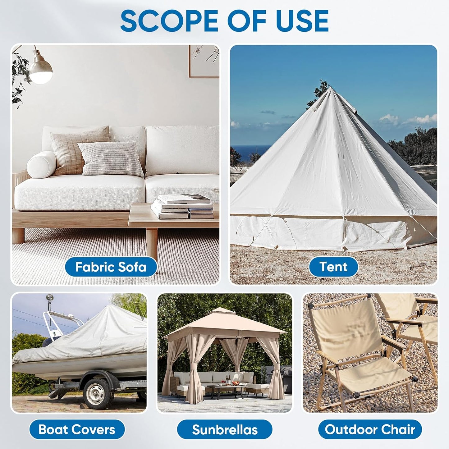 Oversized Canvas Patch 16 "x31, Self-Adhesive Waterproof Canvas Patch Set for Repairing Tents, Couch, Boat Covers, Camping Chairs, Awnings, Car Seats.(Dark Brown)