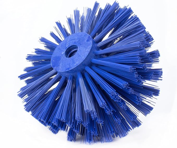 SPARTA Industrial Tank Brush Head Pipe Brush Head, Drain Brush with 3/4" Thread Hole (Handle Not Included) for Commercial Use, Plastic, 7 x 5.7 Inches, Blue (Pack of 2)