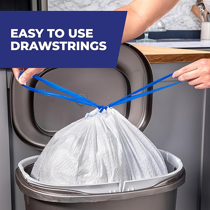 Hefty Ultra Strong 13 Gallon Trash Bags, Tall Kitchen Trash Bag's 13 Gallon Size, Resist Leaks, Punctures, and Rips, Continuous Odor Control, White, Fabuloso Watermelon Scent, 80 Bag's (Pack of 3)