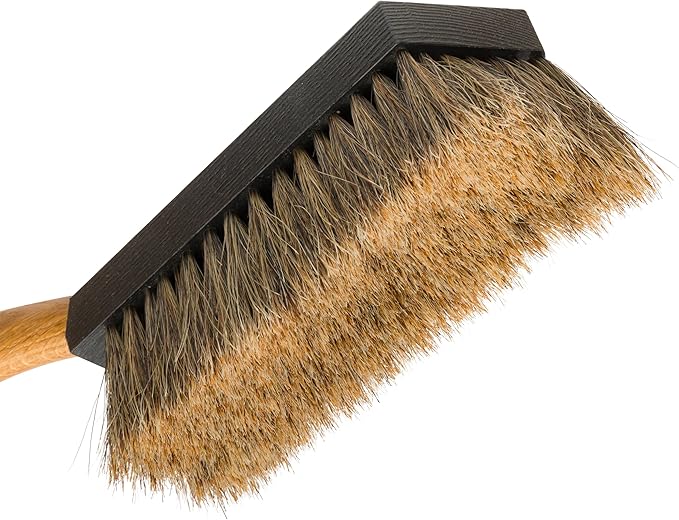 Redecker Horsehair Hand Brush with Oiled Oak Handle, Ergonomic All Purpose Indoor/Outdoor Cleaning Brush, Handmade in Germany