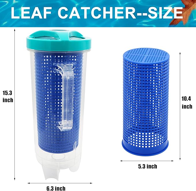 Large Leaf Canister for Pool Vacuum, Pool Leaf Catcher, in-line Filter Canister with Mesh Basket for Hayward Automatic & Manual Cleaners