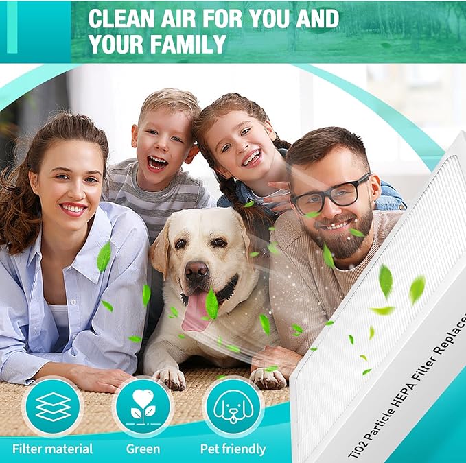 Tio2 Treated HEPA Filter Replacement,H13 True HEPA 4-Stage TiO2 Filter Filtration-Compatible with Electrolux Aerus Lux Guardian Air Cleaner Purifier-2Pack, White