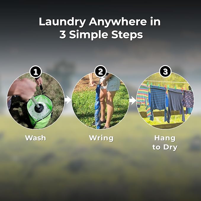 Large Off-Grid Laundry System Portable Washer and Clothes Wringer Wash and Dry Anywhere