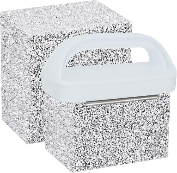 Heavy Duty Grill Cleaning Brick with Handle, Durable Griddle Pumice Stone Cleaning Blocks Removing Stains for Flat Top, Oven, Stove, BBQ Grates, Cookware (5)