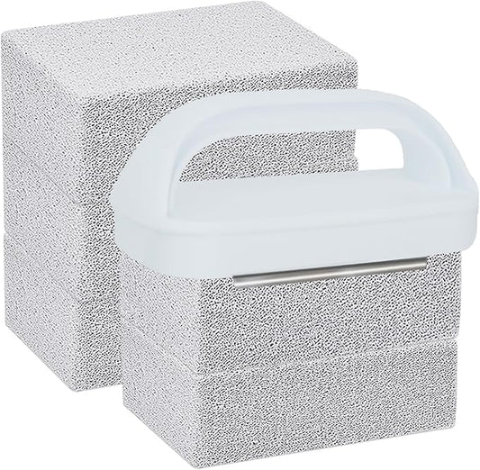 Heavy Duty Grill Cleaning Brick with Handle, Durable Griddle Pumice Stone Cleaning Blocks Removing Stains for Flat Top, Oven, Stove, BBQ Grates, Cookware (5)