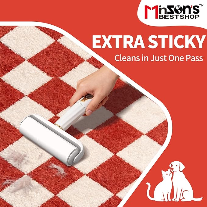 Minson’s BestShop Extra Sticky Lint Roller Refills Only - 9 Rolls Mega Refill Pack, 810 Total Sheets, 6.3” Extra Wide for Pet Hair Removal, Dog & Cat Lint Remover - No Handle Included