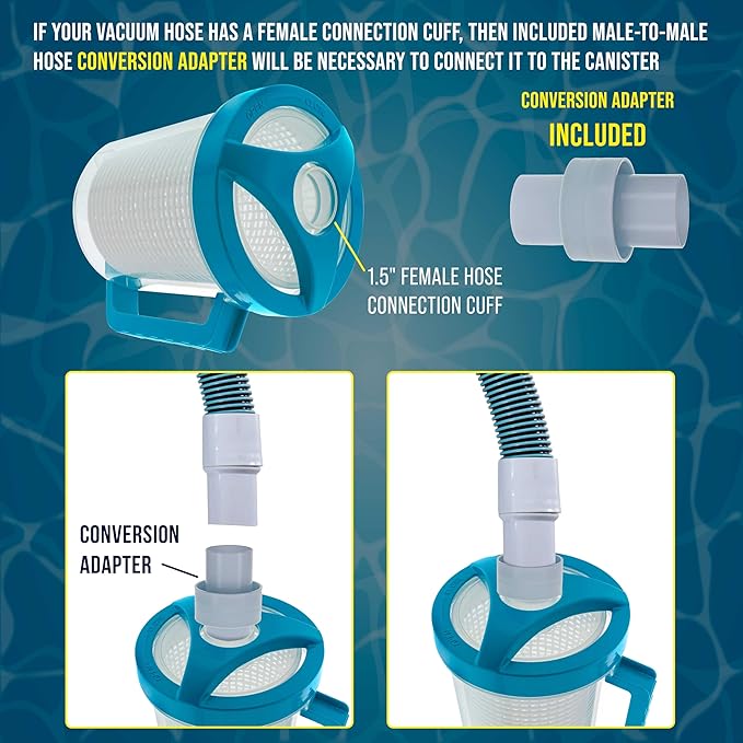 U.S. Pool Supply Pool Leaf Catcher - Inline Pool Leaf Canister, Vacuum for Inground Cleaner - Cleaning Filter Basket & Mesh Bag, Catch Leaves Debris, Compatible Replacement Part for Most Brands