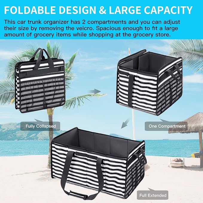 Extra Large Utility Tote Bag with Wire Frame Reusable Grocery Bags Foldable Heavy Duty Shopping Bags for Groceries Collapsible Totes with Handles for Carrying Heavy Loads Storage Car Trunk