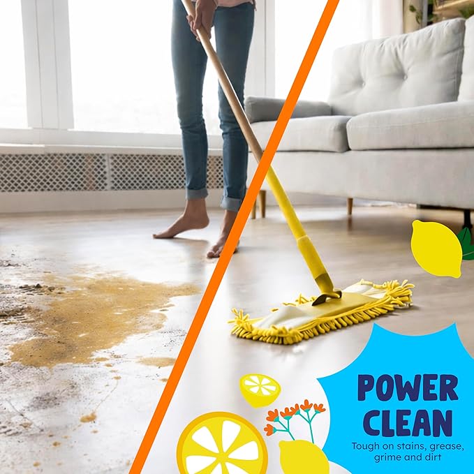 Originally Yellow Lemon Vinegar For Cleaning Purpose | USA Made All Purpose Cleaner | Use as a Floor, Glass, Kitchen, & Bathroom Cleaner | Plant Derived Vinegar Half Gallon | 64 Oz