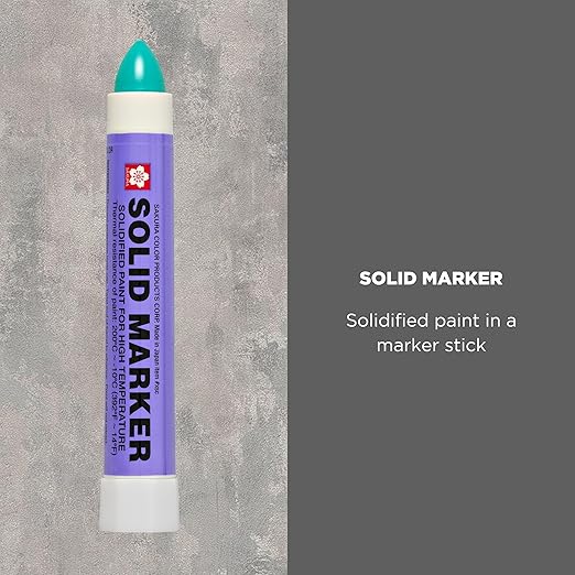 Sakura Solid Paint Markers - Permanent Marker Pens - Window, Wood & Glass Marker - Green Paint - 12 Pack