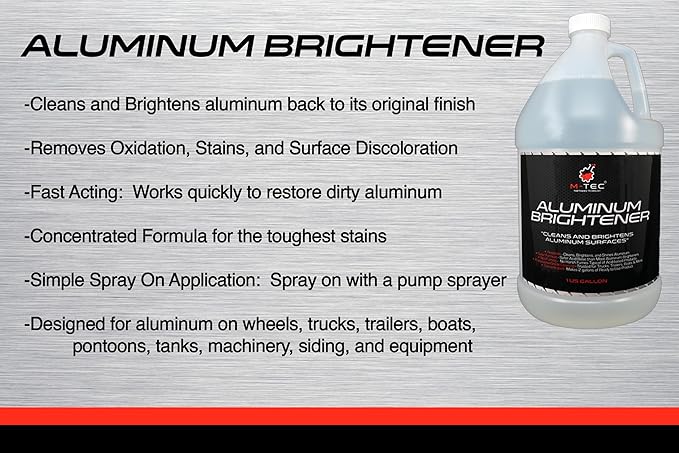 M-Tec Aluminum Brightener Concentrate, Heavy-Duty Aluminum Cleaner for Trailers, Wheels, Tanks & Boats, 1 Gallon Concentrate