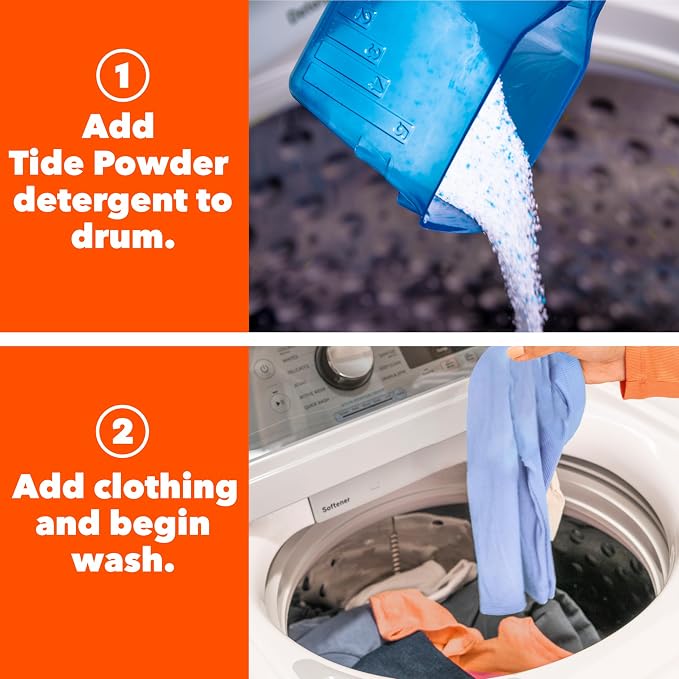 Tide Powder Laundry Detergent with Bleach, Original Scent, 89 Loads, 129 oz (Pack of 2)