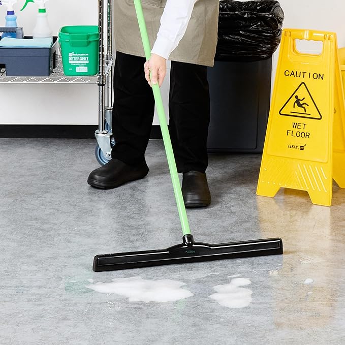 Restaurantware-SQUEEGEE ONLY: Clean Tek Professional 24 Inch Floor Squeegee, 1 Broom With Foam Blade - Handle Sold Separately, Heavy-Duty, Black Plastic Wiper For Bathroom Floor