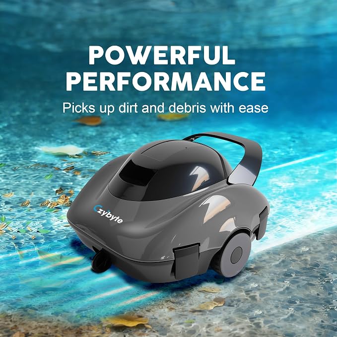 Robotic Pool Cleaner, Cordless Pool Vacuum with 18.5 GPM Powerful Suction,120-Min Runtime, Self-Parking, Pool Vacuum for Above-Ground & Flat Pools to 860 sq.ft，Dark Gray