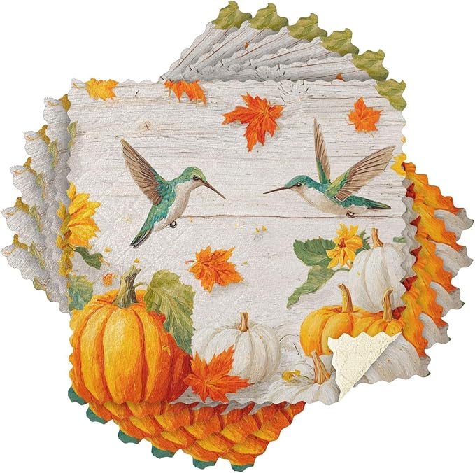 Sunflower Pumpkin Hummingbird Kitchen Towels Dish Cloths Set of 6 Microfiber Cleaning Cloths for Cars Super Absorbent Machine