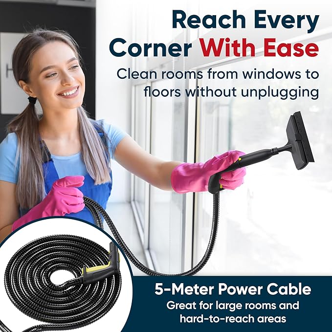 Heavy-Duty Steam Cleaner for Home & Car - High-Pressure Chemical-Free Deep Cleaning System, Portable Handheld Steamer with 27-Piece Kit for Tile, Grout, Floors, Ovens & Upholstery