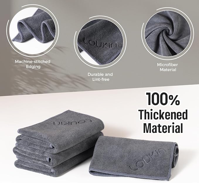 loukin | Magnetic Cleaning Cloth 4 Pack & Magnetic Dry Erase Eraser (Gray*2, White*2) & Whiteboard Cleaner (3.4 fl oz) 4 Pack