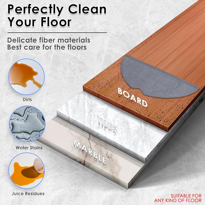 (7 Pack) S8 Pro Ultra Mop Pads Refills Compatible with Roborock S8 Pro Ultra Robot Vacuum, VibraRise Mop Pad with Dual Sonic Vibrations Modules, Mop Cloth with Edge Mop Pads