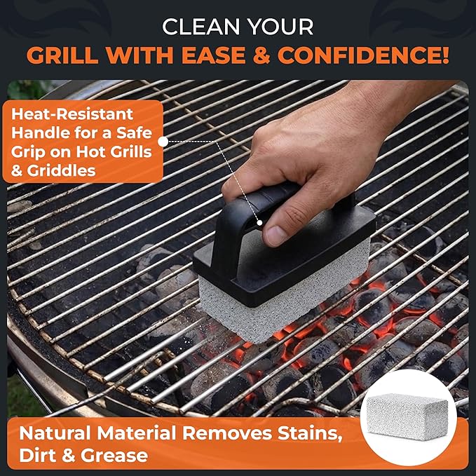 Griddle Buddy 10-Piece Griddle Cleaning Kit for Blackstone, Flat Top Grill | Stainless Steel Scraper, 2 Cleaning Bricks, 5 Scouring Pads & 2 Ergonomic Handles | Grill Cleaning kit for Easy Restoration