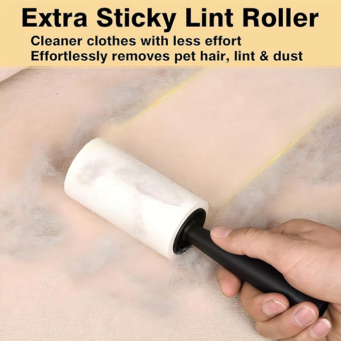 Extra Sticky Lint Rollers for Pet Hair Removal, 3.9 Inch Rolls Size 8 Rollers 960 Sheets (120 Sheets/Roll), Pet Hair Lint Roller for Clothes Furniture Carpets Dog Cat Fur
