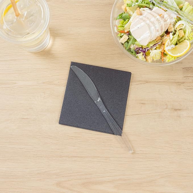 Restaurantware Moderna 7.3 Inch Disposable Knives 250 Recyclable Plastic Knives - Crack-Resistant For All Types Of Meals Clear Plastic Cutlery