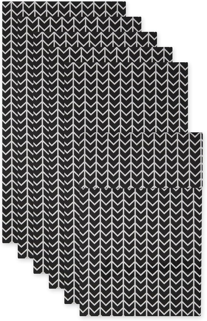 DII Fridge Liner Collection Non-Adhesive, Cut to Fit, 12x24, Black Herringbone, 6 Piece