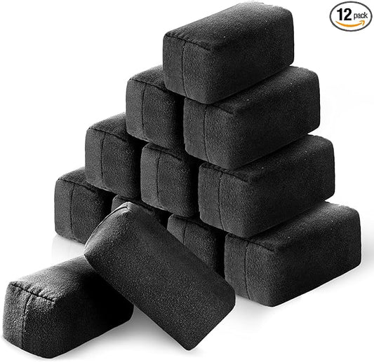 Riakrum 12 Pack Microfiber Applicator Pads Suede Car Detailing Sponge Ceramic Coating Applicator Pads Coating Sponge for Cars Graphene Metal Plastic Trim Ceramic Spray Applying Wax (Black)