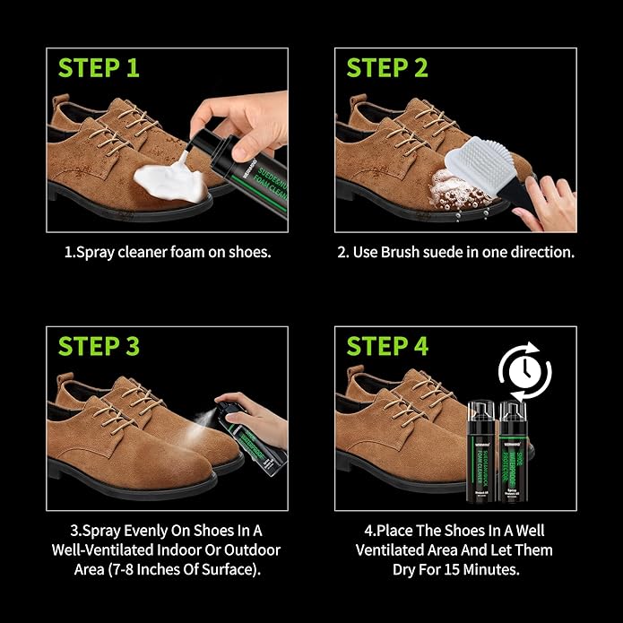 Suede Shoe Waterproof protecter Spray White Shoe Sneaker Cleaner kit Tennis Cleaning Kit Boot Fabric Shoe Cleaner Set