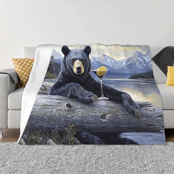 Tijuboni Bear Cabin Throw Blanket Bear Gifts for Girls Boys Women Men Kids Adults Soft Flannel Fleece Blanket for Couch Sofa Bed Home Decor 60"x80"