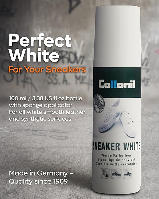 Sneaker White by Collonil | White Shoe Cleaner | Liquid Cream Built-In Sponge