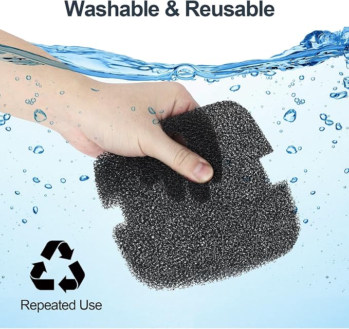 fishkeeper Replacement Canister Sponge Filter Pad – Compatible 18W / 25W Canister Filter, 3-Pieces 5.91" x 5.91" x 0.78" Filter Media Foam Sponges for 65GPH/390GPH Canister Filter