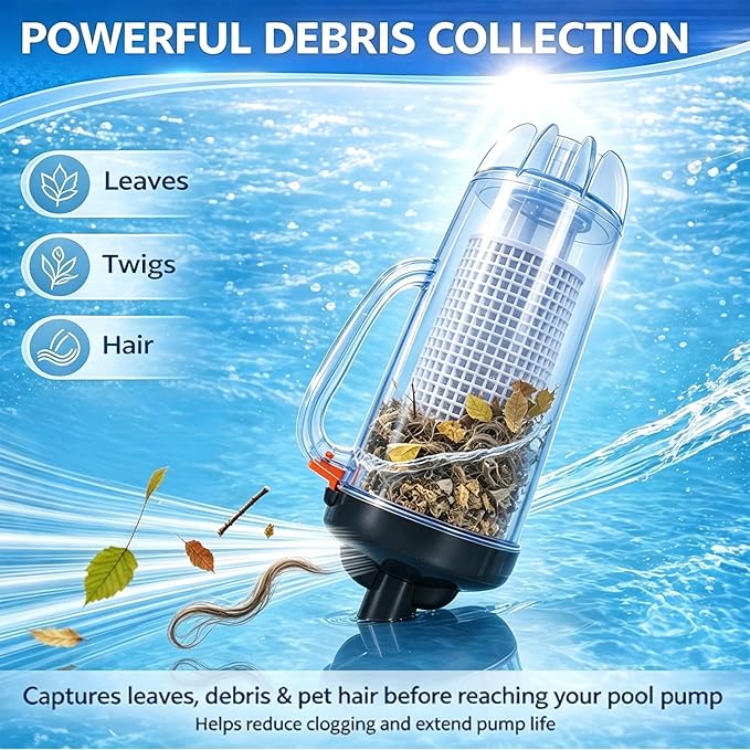 in-line Swimming Pool Leaf Canister Automatic Vacuum Suction Swimming Pool Cleaners with Mesh Basket Compatible with Hayward, Zodiac Baracuda, Pentair