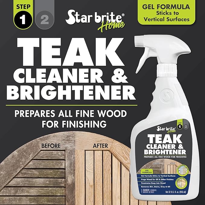 STAR BRITE 2 STEP Teak Care Kit - Preserve the Natural Beauty of Your Teak With Our Premium Oil & Cleaner Combo Ideal for All Fine Woods, Ensuring Deep Protection & Vibrant Color