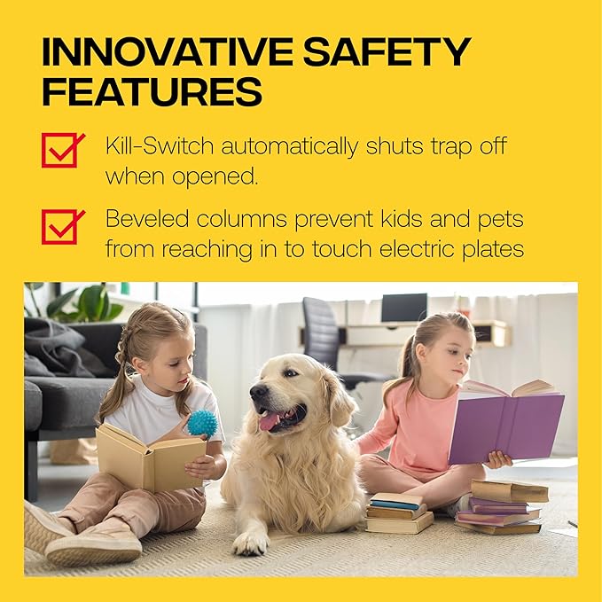 Victor Humane Mouse Traps Indoor for Home - M250BSR-3 - No Touch Electric Mouse Traps for Home, Pack of 3