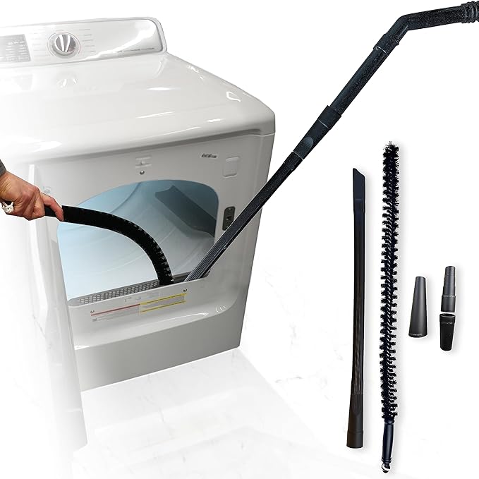 Vacuum Attachment for Dryer Vent, Crevice Cleaning Tool for Clothes Dryer, Lint Trap Brush with Flexible Hose. Compatible With Shark Rocket Vacuum Accessories and Attachments