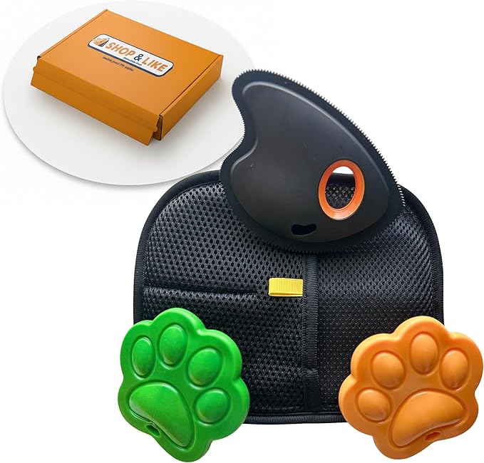 Reusable Pet Hair Remover for Laundry, Removes Dog & Cat Fur, Lint & Dander from Clothes, Furniture and Car Interior, Multi Surface Cat & Dog Fur Removal Tool, 3 in 1 Bundle