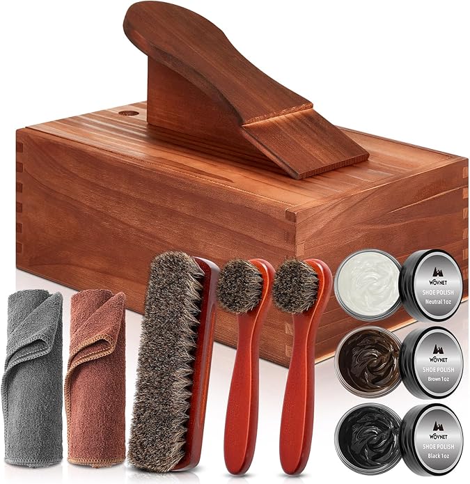 9 Pcs Shoe Shine Valet Box