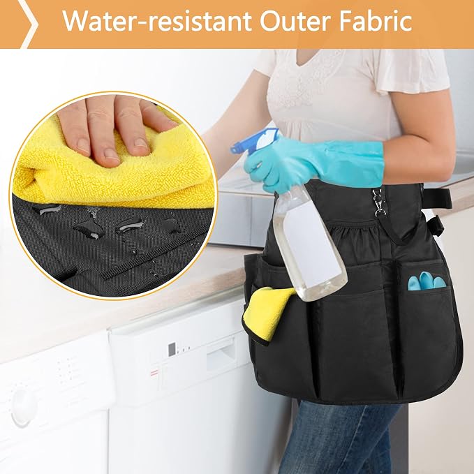 LoDrid Large Wearable Cleaning Caddy Bag and Cleaning Apron for Cleaners & Housekeepers