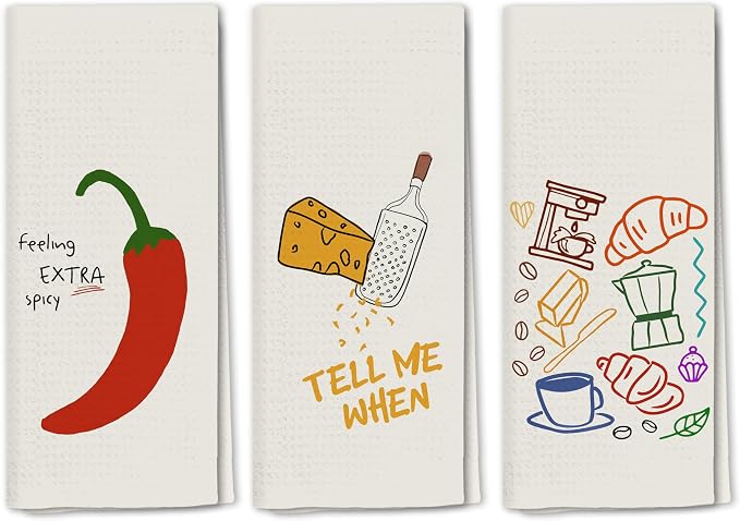Italian Kitchen Towels Set 3, Italian Kitchen Decor, Bar Towels for Kitchen Bartender, Retro Dish Towels for Hand Towels for Kitchen, Aesthetic Kitchen Decor, 16x24 Inch