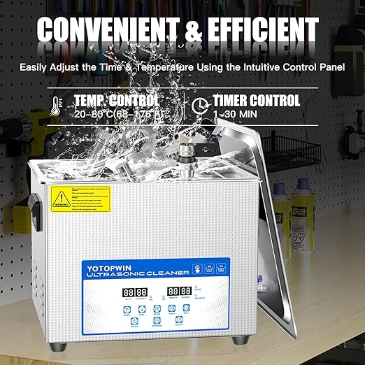 Industrial 15L Ultrasonic Cleaner with Heater & Degassing 110V 360W Commercial Grade for Automotive Parts, Tools, PCB Carburetors 40kHz Stainless Steel Tank, Digital Timer Ultrasonic Cleaning Machine